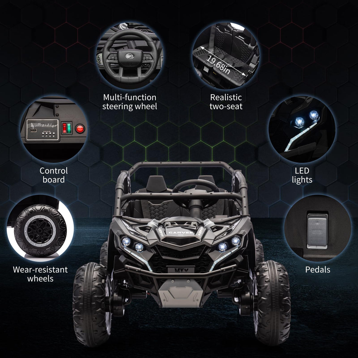 24V 2-Seater Kids Ride on Car with Remote Control 4WD Electric Truck Z301