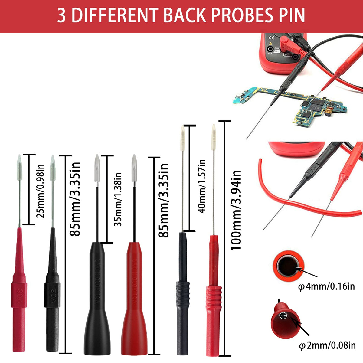 24 Pcs Multimeter Test Leads Set with Alligator Clips O9582