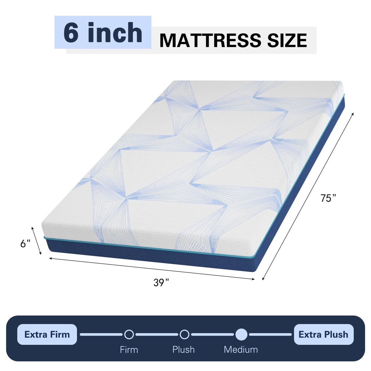 6 Inch Gel Memory Foam Twin Size Mattress X1174