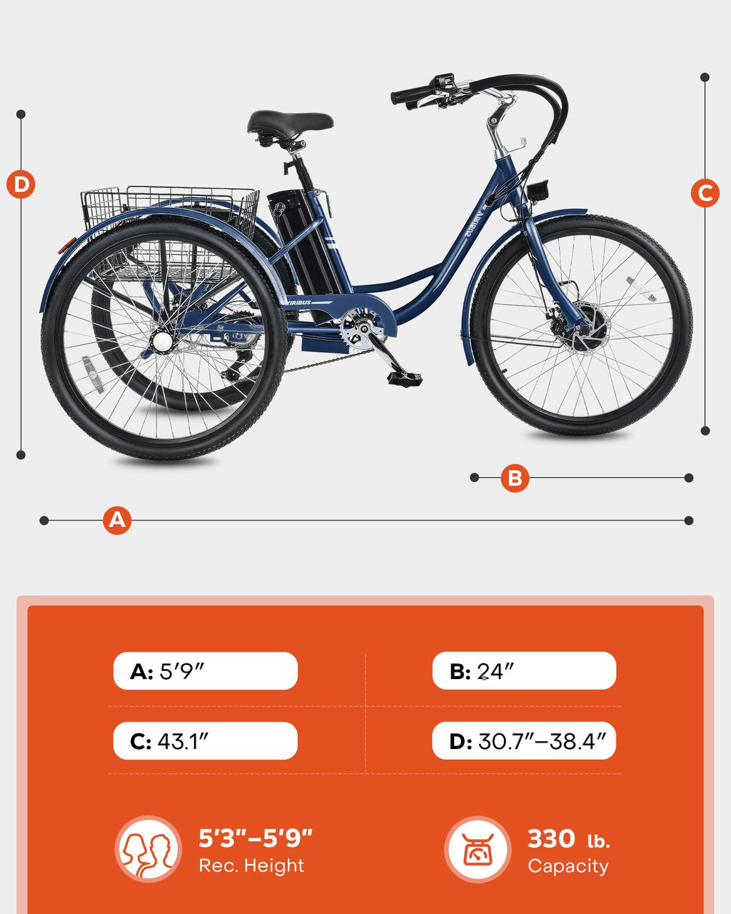 Electric Trike 7 Speed T329