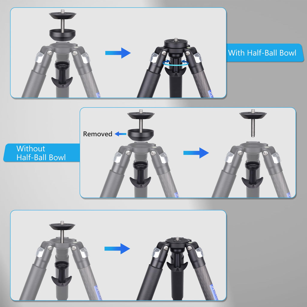 Carbon Fiber 32mm Tube Camera Tripod with 65mm Bowl Adapter I53355