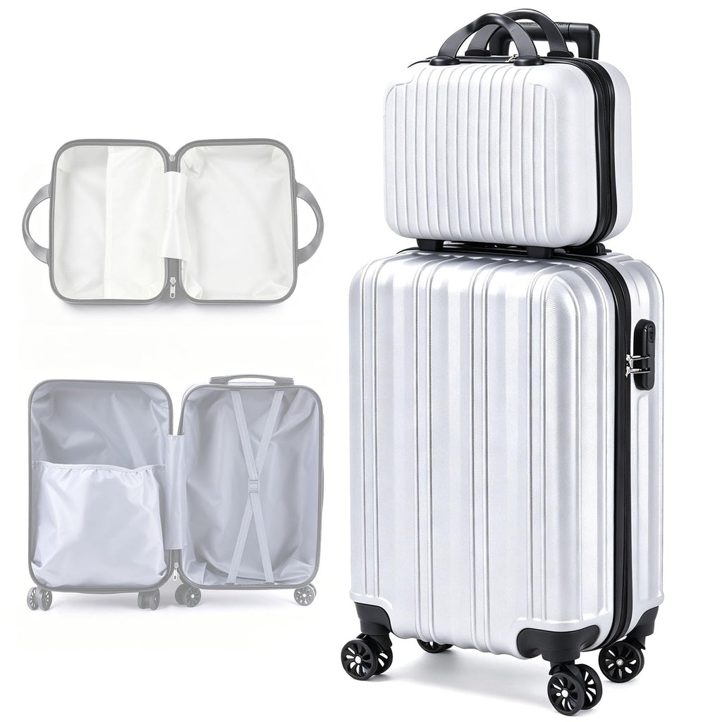 20 Inch Hardside Spinner Suitcase with Makeup Case and Coded Lock N28282