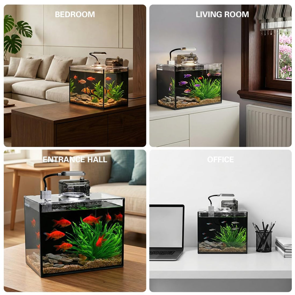 1.8 Gallon Fish Tank with Light Filter Lid Q2126