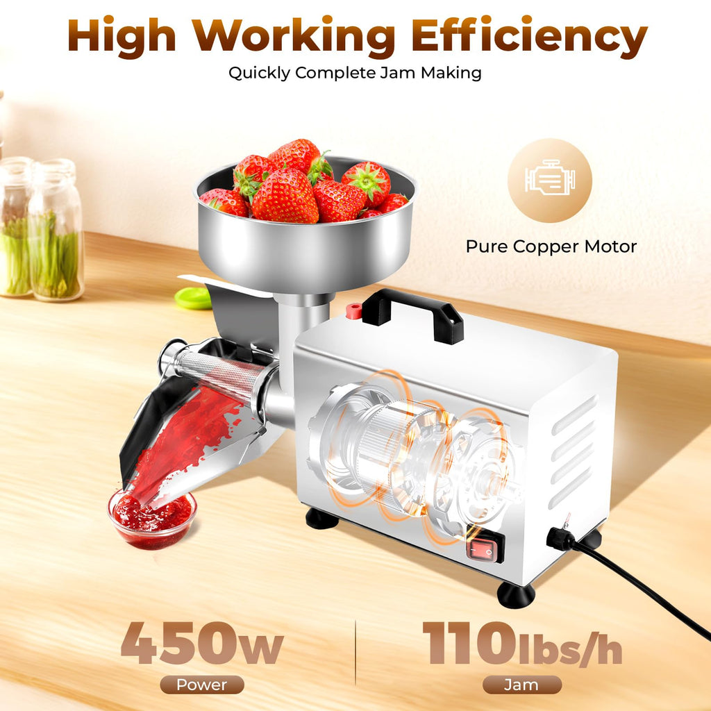 450W Electric Food Strainer with Filter and Trough Y382537