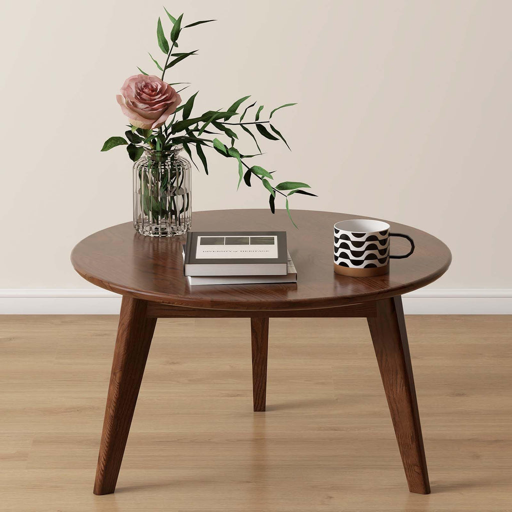 Solid Oak Wood Round Coffee Table W619895
