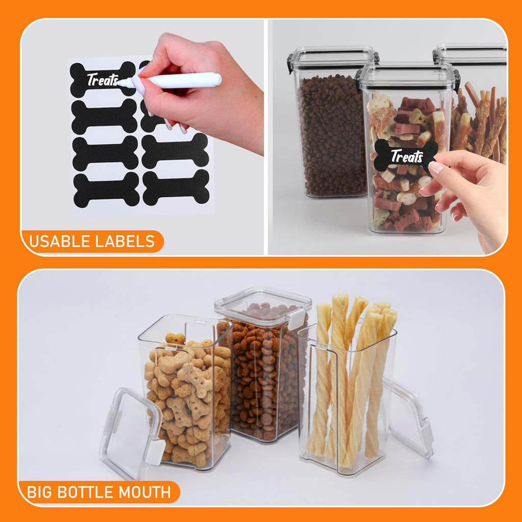 3 Pack Airtight Pet Food Storage Containers with Locking Clips Q5445
