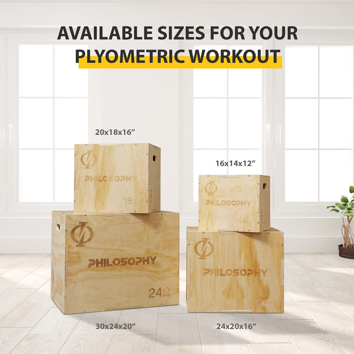 3-in-1 Wooden Plyo Box J69879