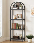 4 Tier Arched Black Bookshelf J2376