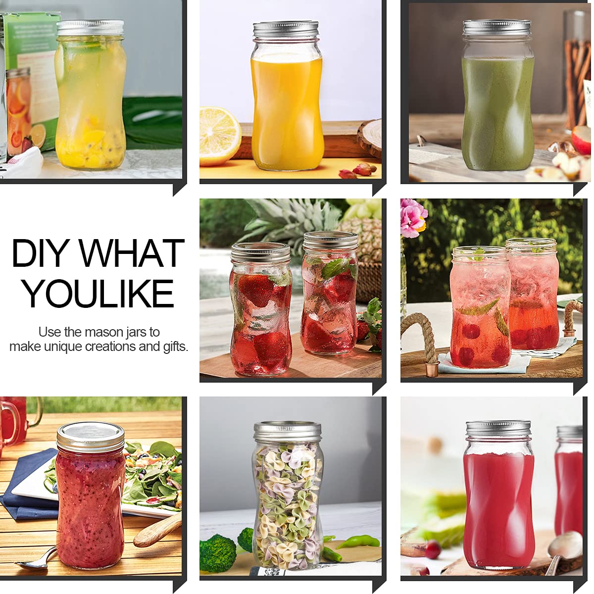 16oz Regular Mouth Mason Jars 12 Pack with Lids & Bands K399100