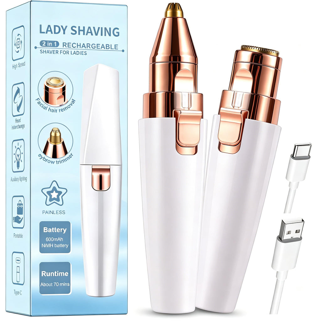 2 in 1 Electric Facial Hair Removal with LED Light V346