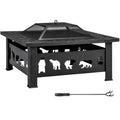 32 Inch Square Wood Burning Fire Pit Table L65190