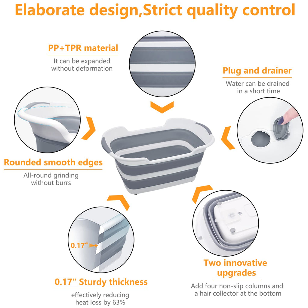27L Collapsible Pet Bathtub with Drainage Hole J202661