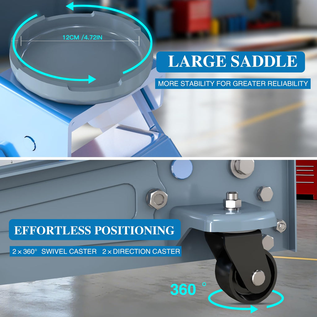 3 Ton Carbon Steel Floor Jack with Wheels N816400