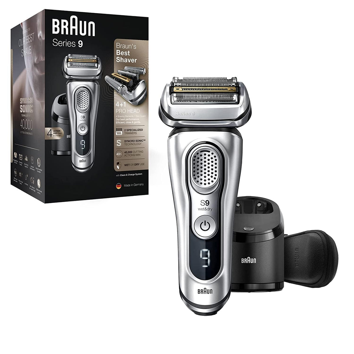 Electric Razor for Men, Waterproof Foil Shaver, Wet & Dry Shave, Silver G84708