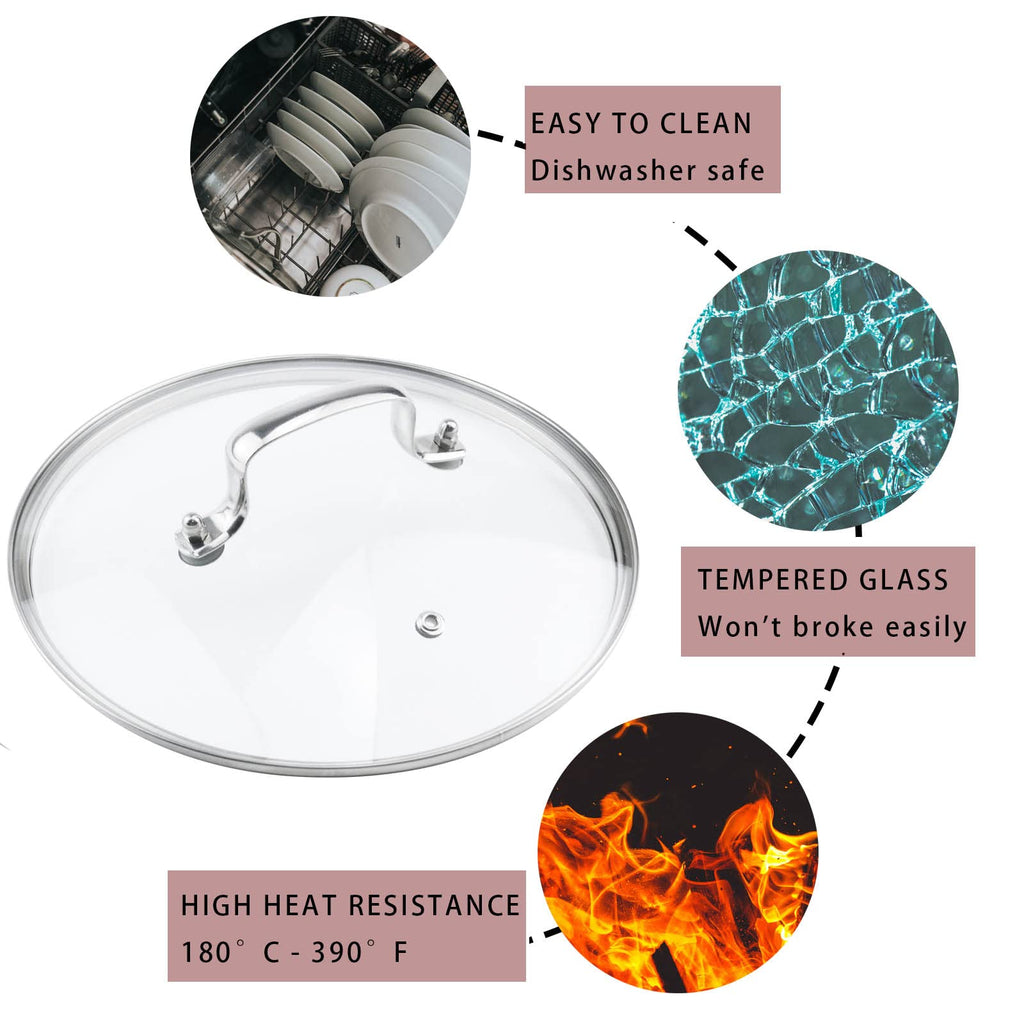 10" Tempered Glass Lid with Steam Vent Hole V94455