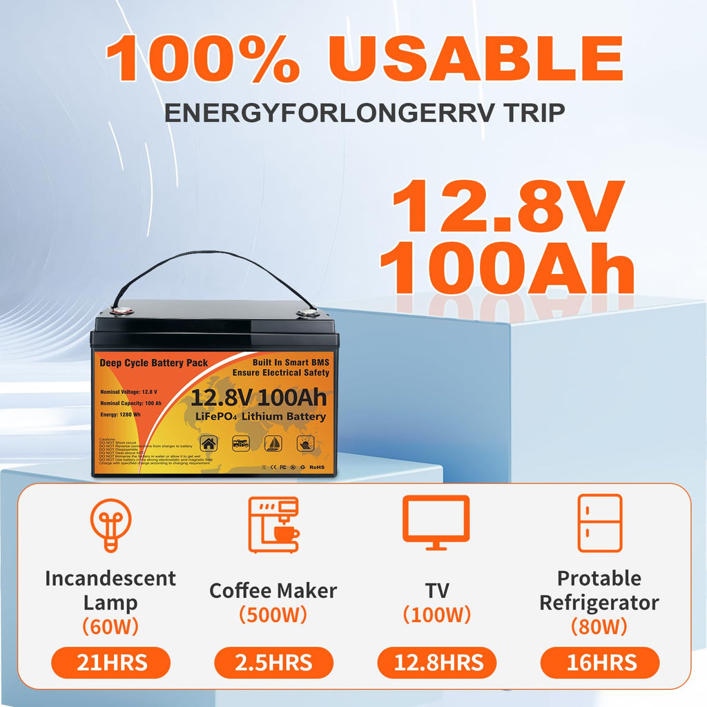 12V 100Ah LiFePO4 Deep Cycle Battery G934493