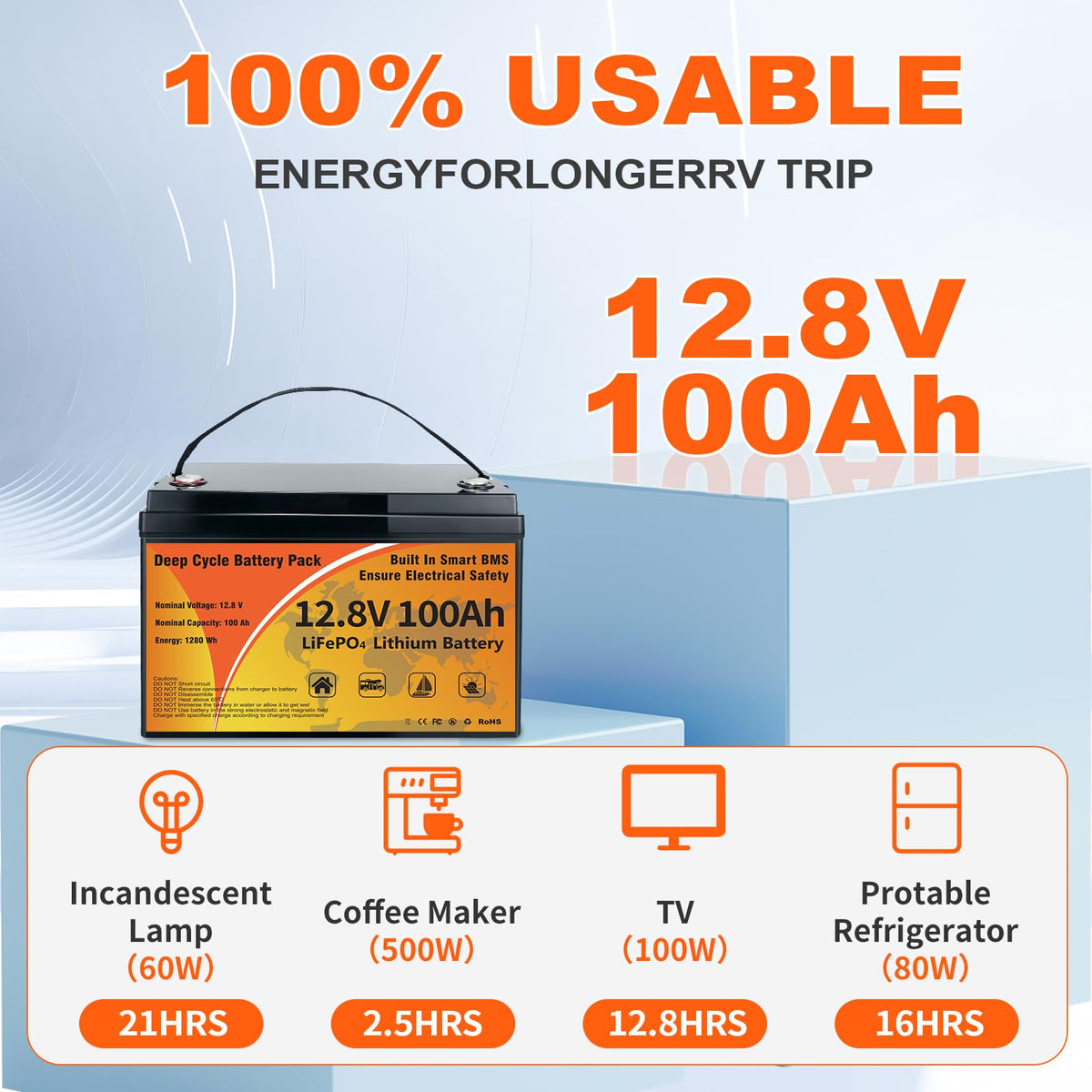 12V 100Ah LiFePO4 Deep Cycle Battery G934493