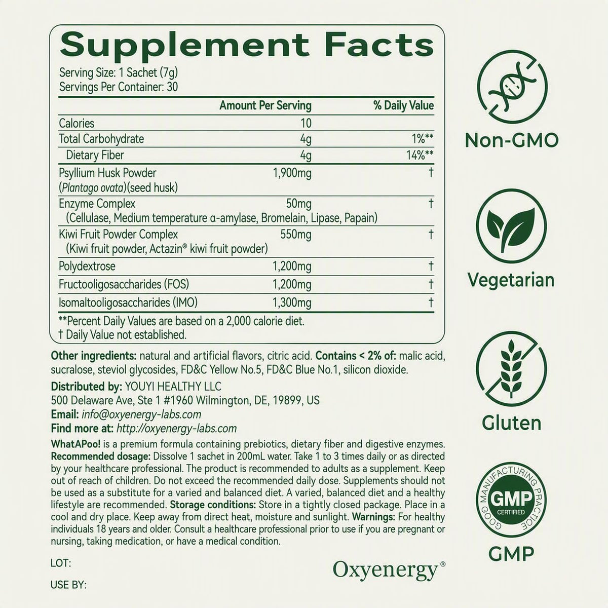 Organic Psyllium Husk Powder 30 Packets O19569
