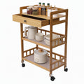 3-Tier Bamboo Kitchen Cart with Drawer L334