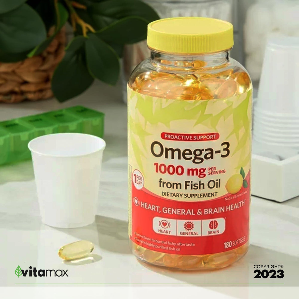 Omega-3 Fish Oil 1000 mg 180 Count B842