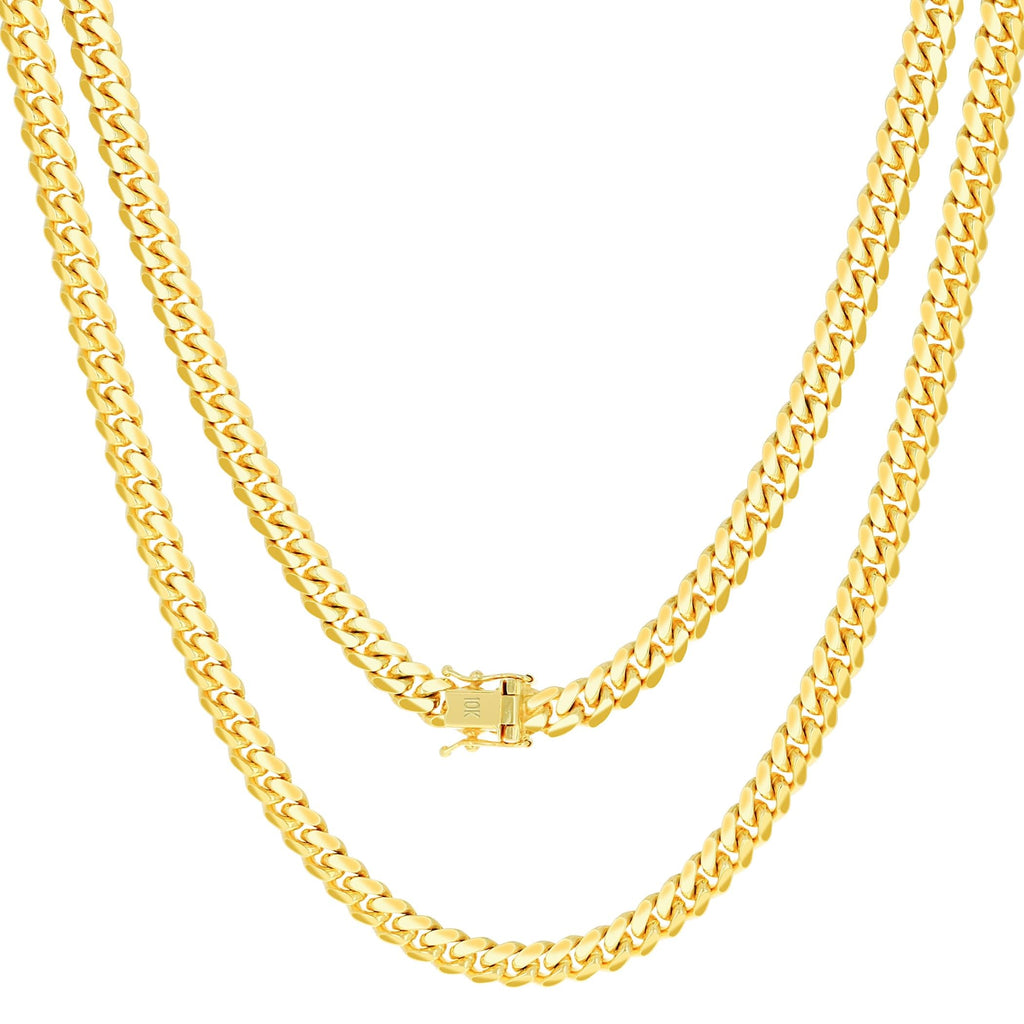 10k Yellow Gold Cuban Link Chain Necklace Q75997
