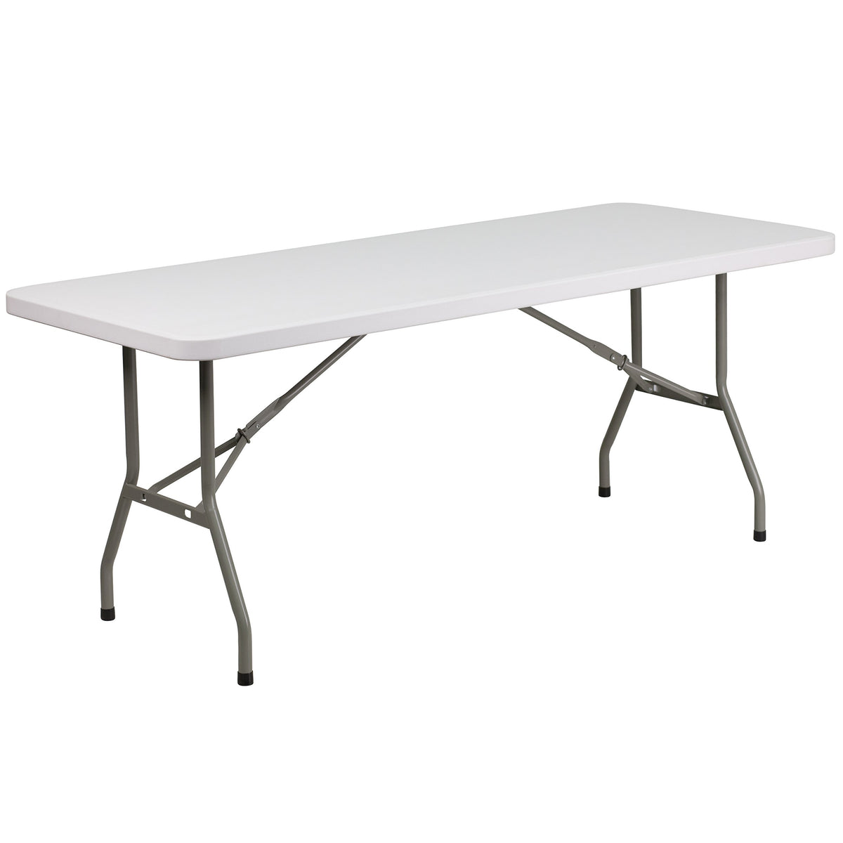 6-Foot Granite White Plastic Folding Table A729