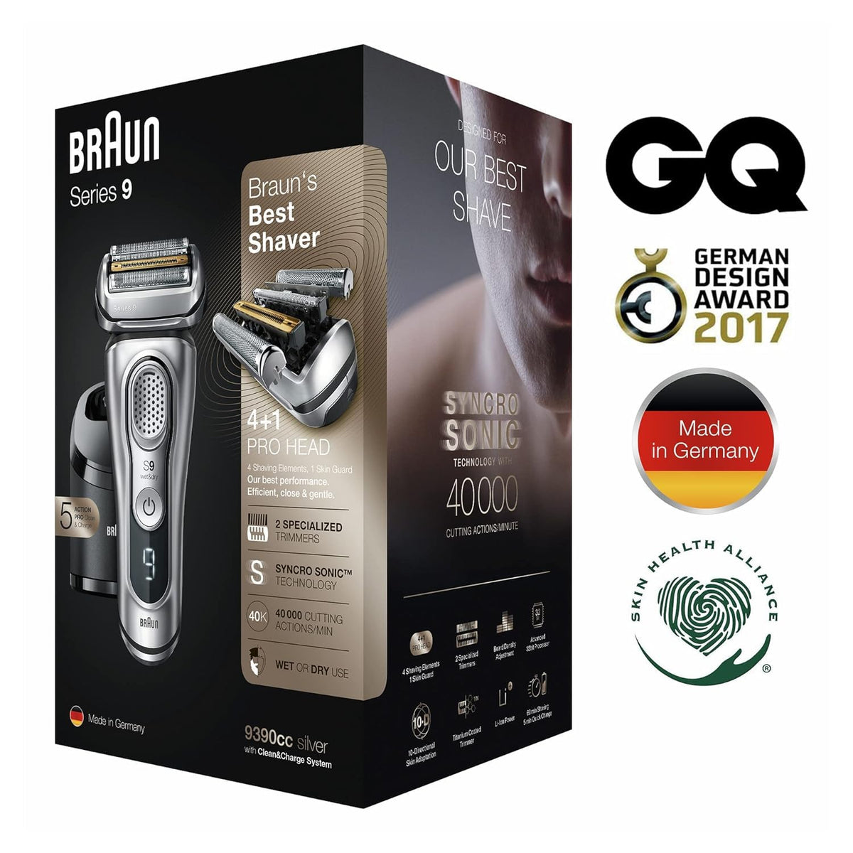 Electric Razor for Men, Waterproof Foil Shaver, Wet & Dry Shave, Silver G84708