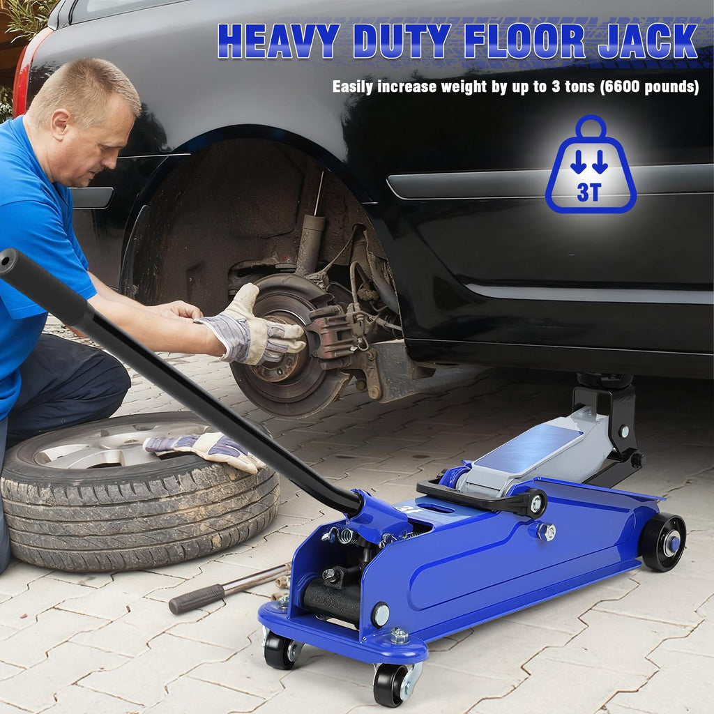 3 Ton Heavy Duty Steel Floor Jack I61681