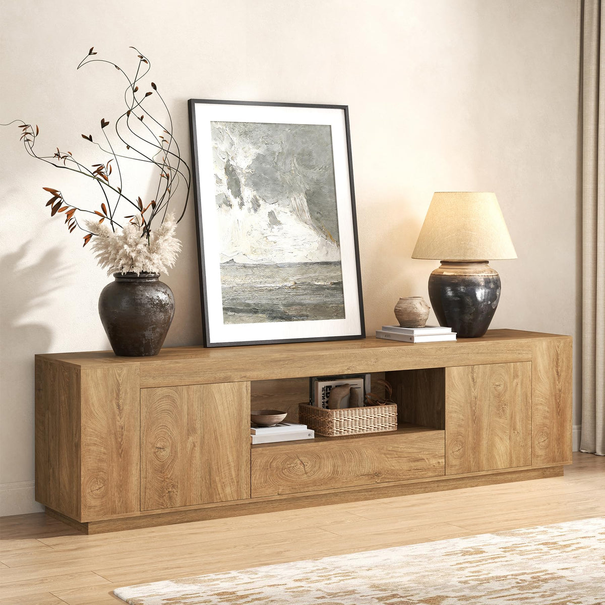 Natural Oak Brown TV Stands Z2351