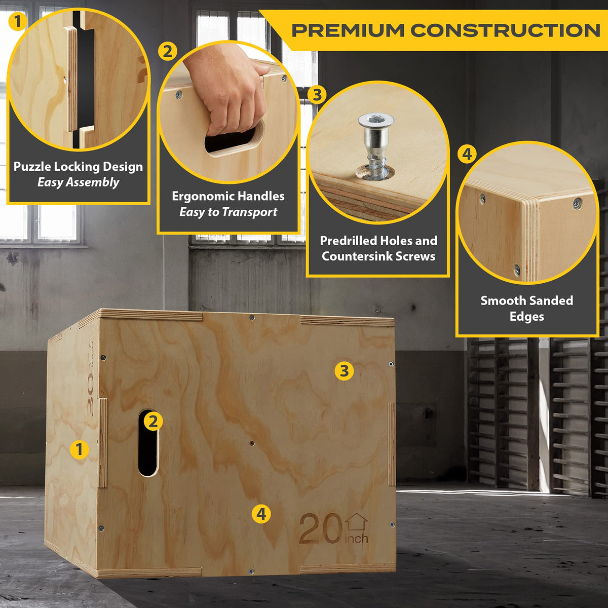 3-in-1 Wooden Plyo Box J69879
