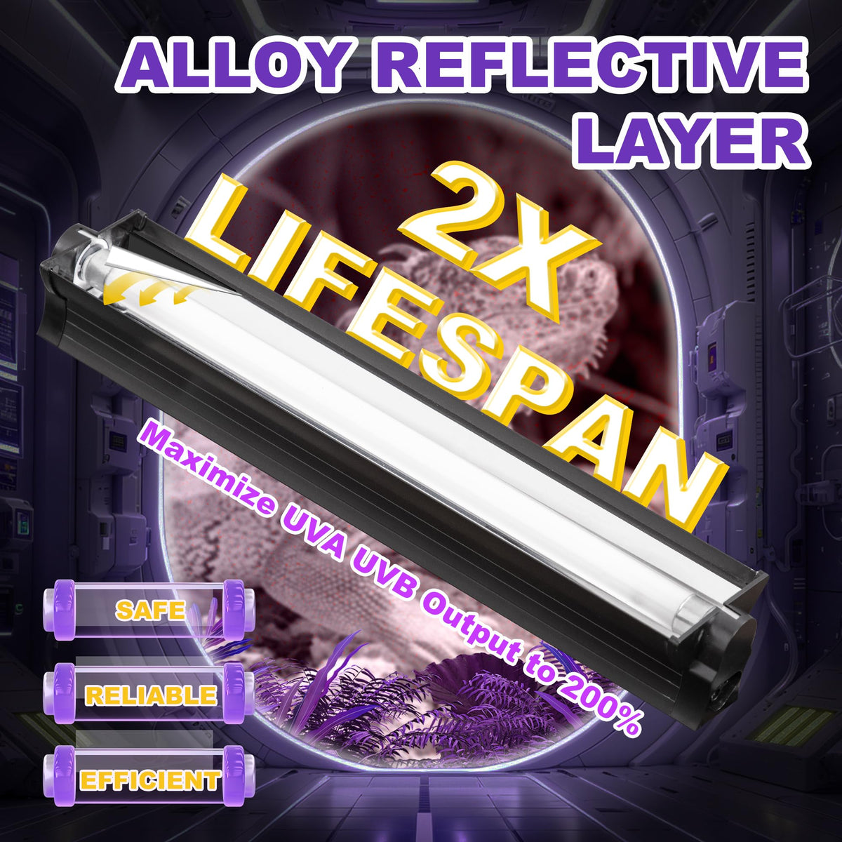 8W 5.0 UVB Reptile Light Fixture X22347