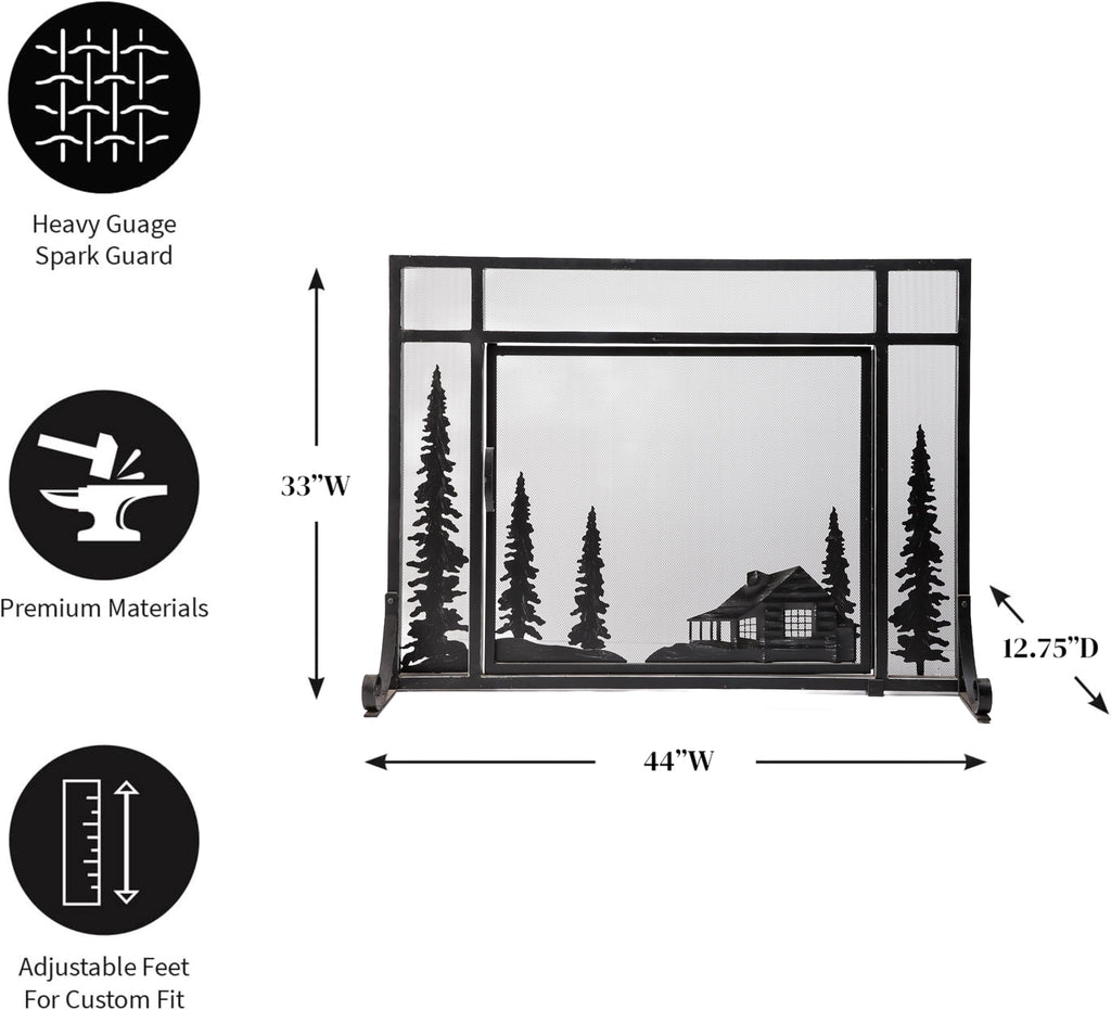 Black Metal Fireplace Screen H6446