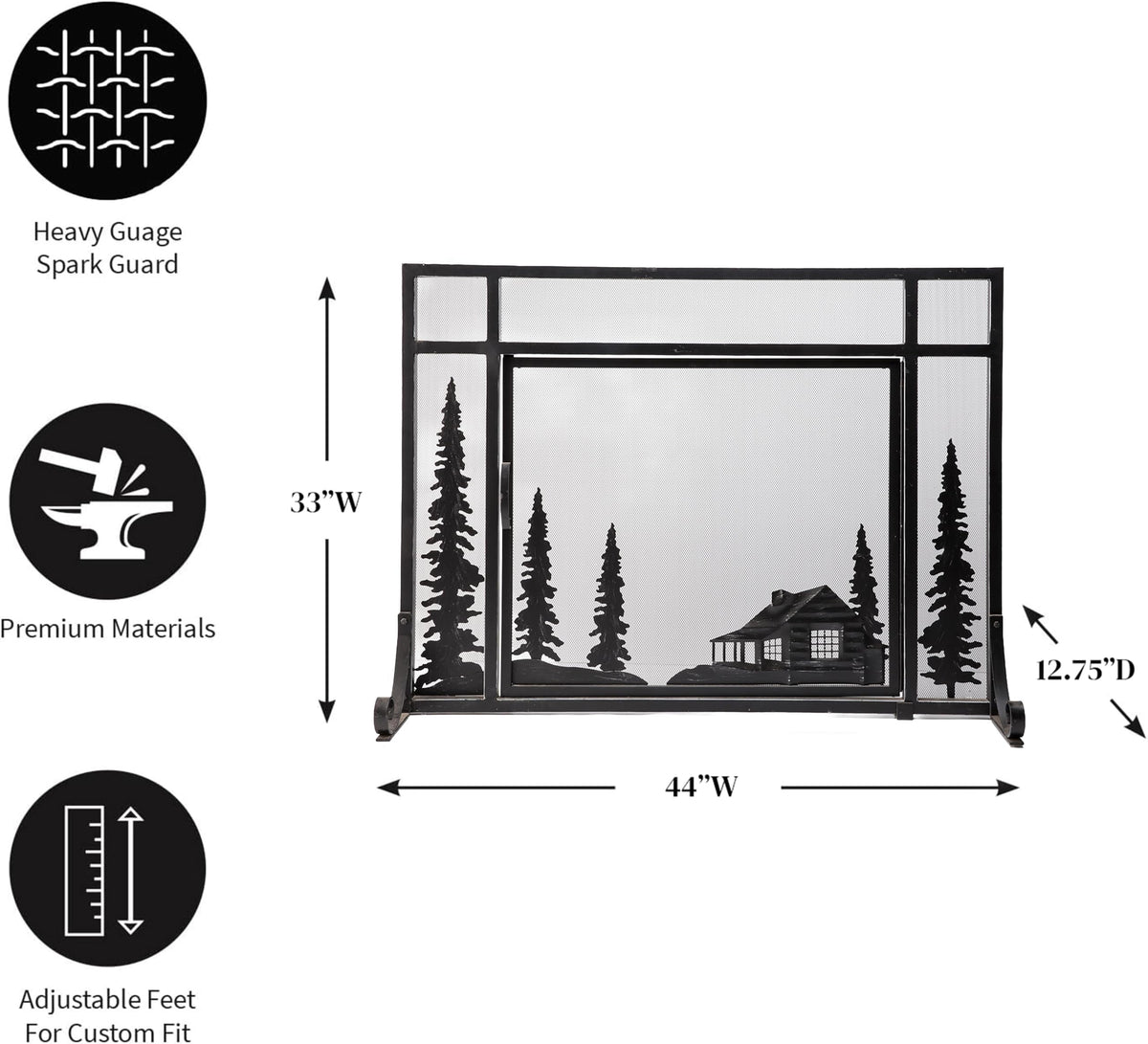 Black Metal Fireplace Screen H6446