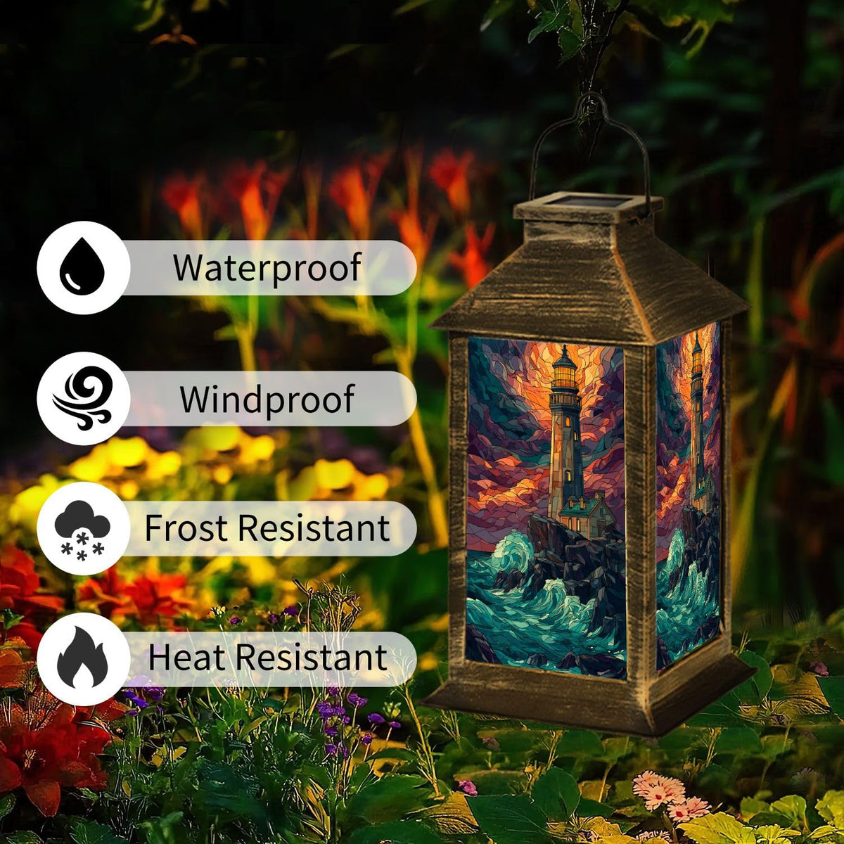 Solar Powered Waterproof Outdoor Hanging Lantern V5369