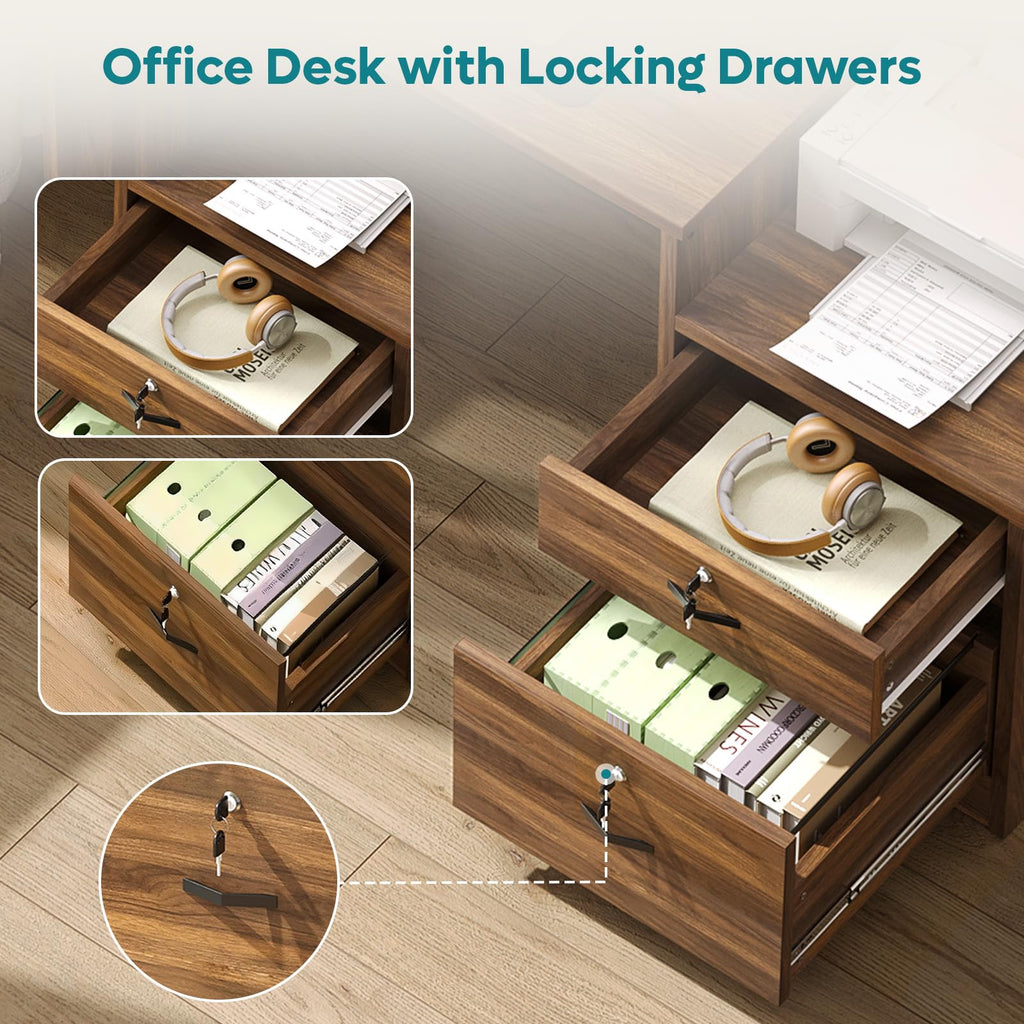 55-Inch Computer Desk with File Drawer O409977