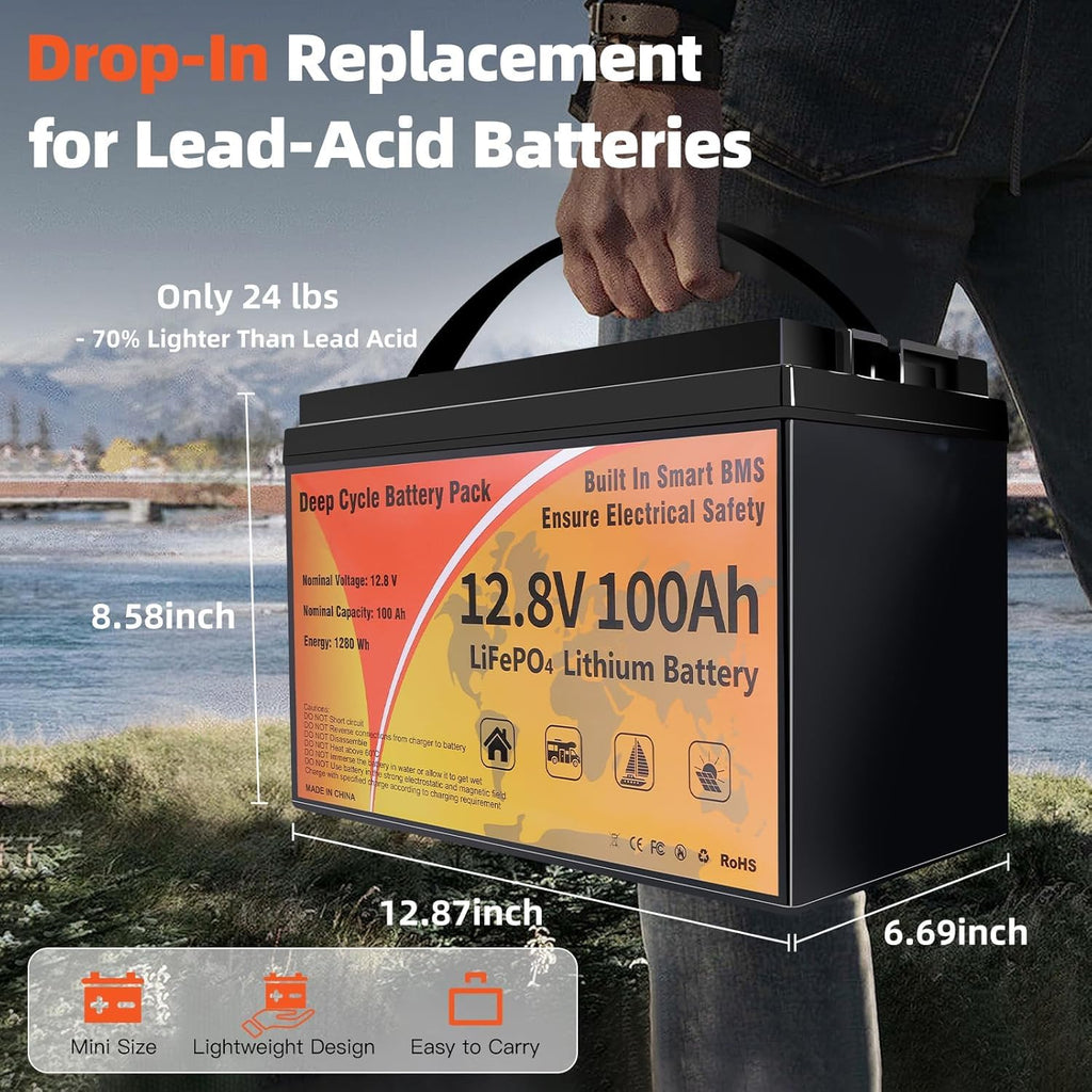 12V 100Ah LiFePO4 Deep Cycle Battery G934493