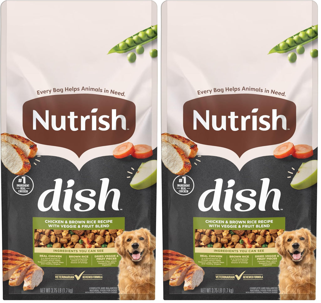 Natural Dry Dog Food Chicken & Brown Rice 3.75 Pound Bag Pack of 2 X754070
