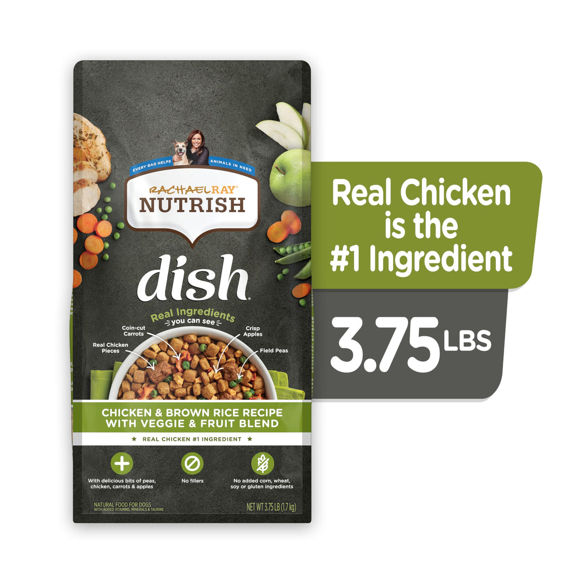 Natural Dry Dog Food Chicken & Brown Rice 3.75 Pound Bag Pack of 2 X754070