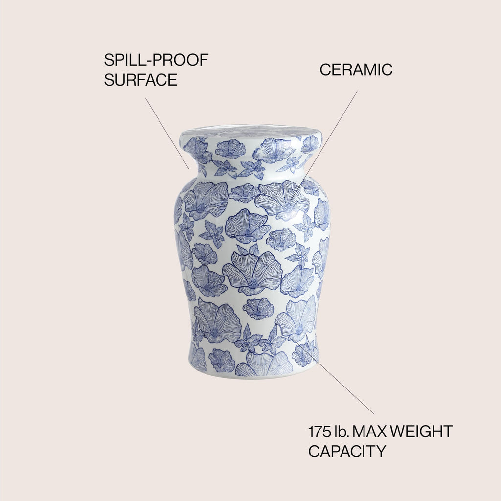Ceramic Drum Garden Stool Side Table W229