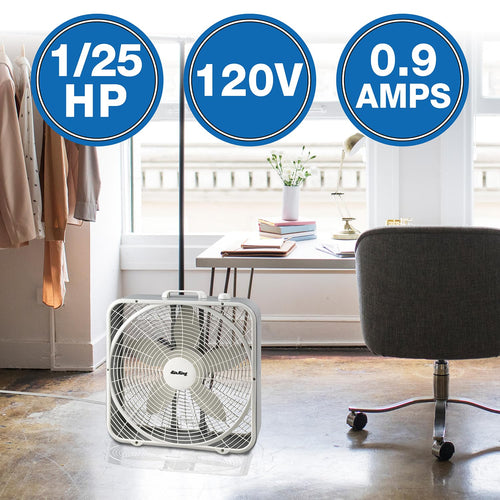 20-Inch 3-Speed Box Fan, White Y93083