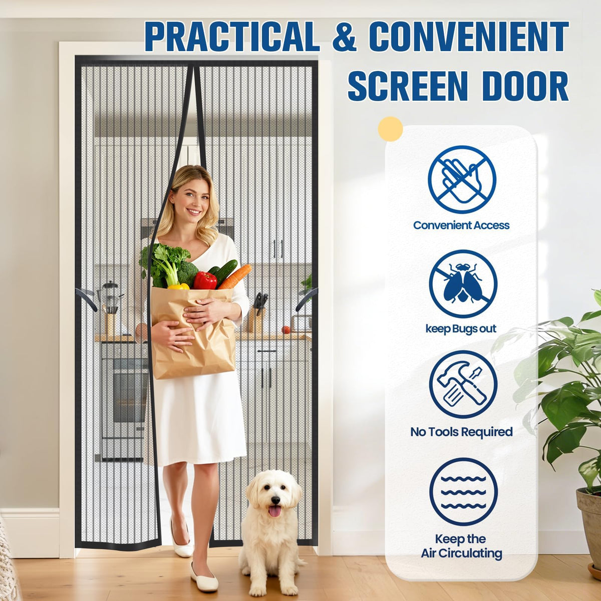 Magnetic Screen Door 38"×83" O816