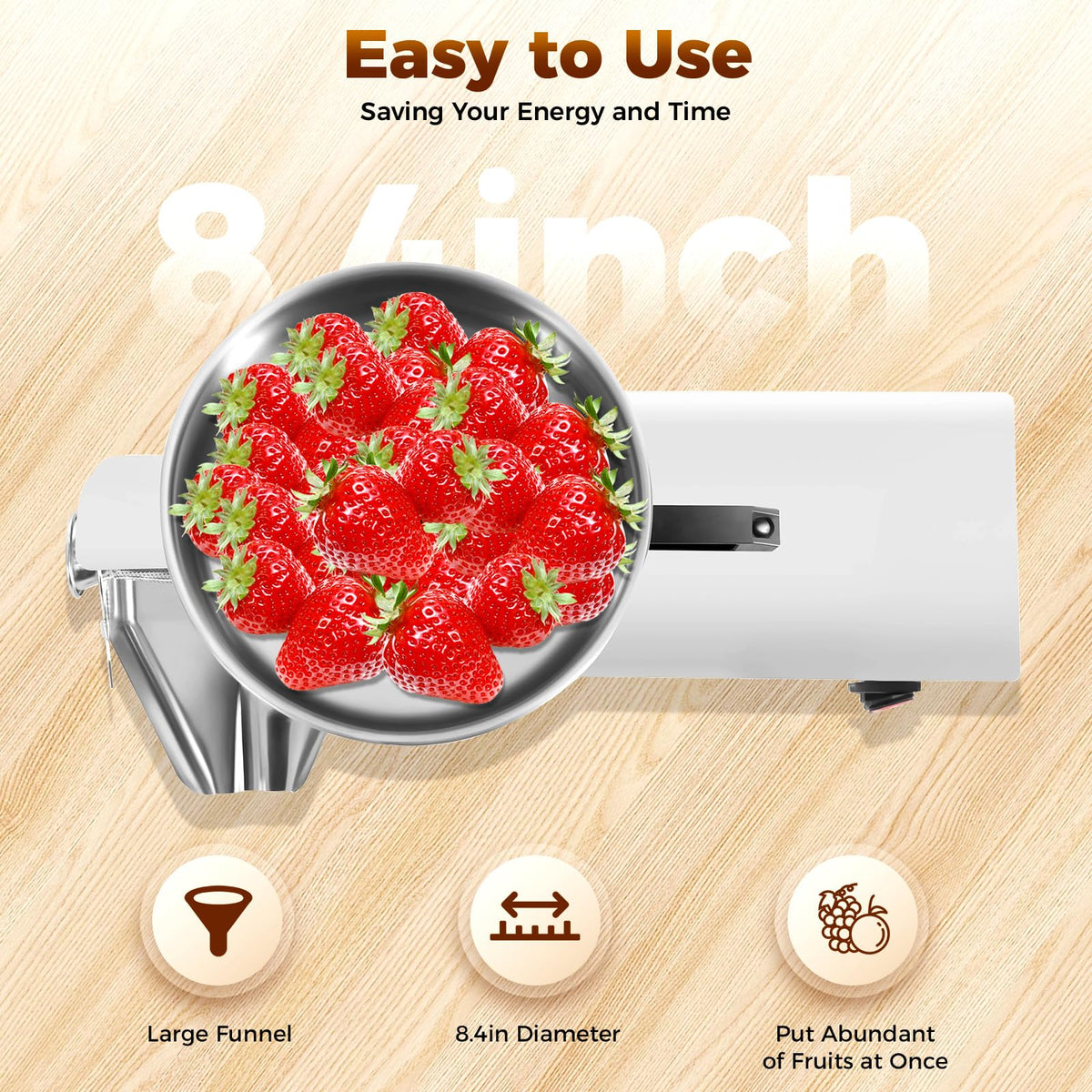 450W Electric Food Strainer with Filter and Trough Y382537