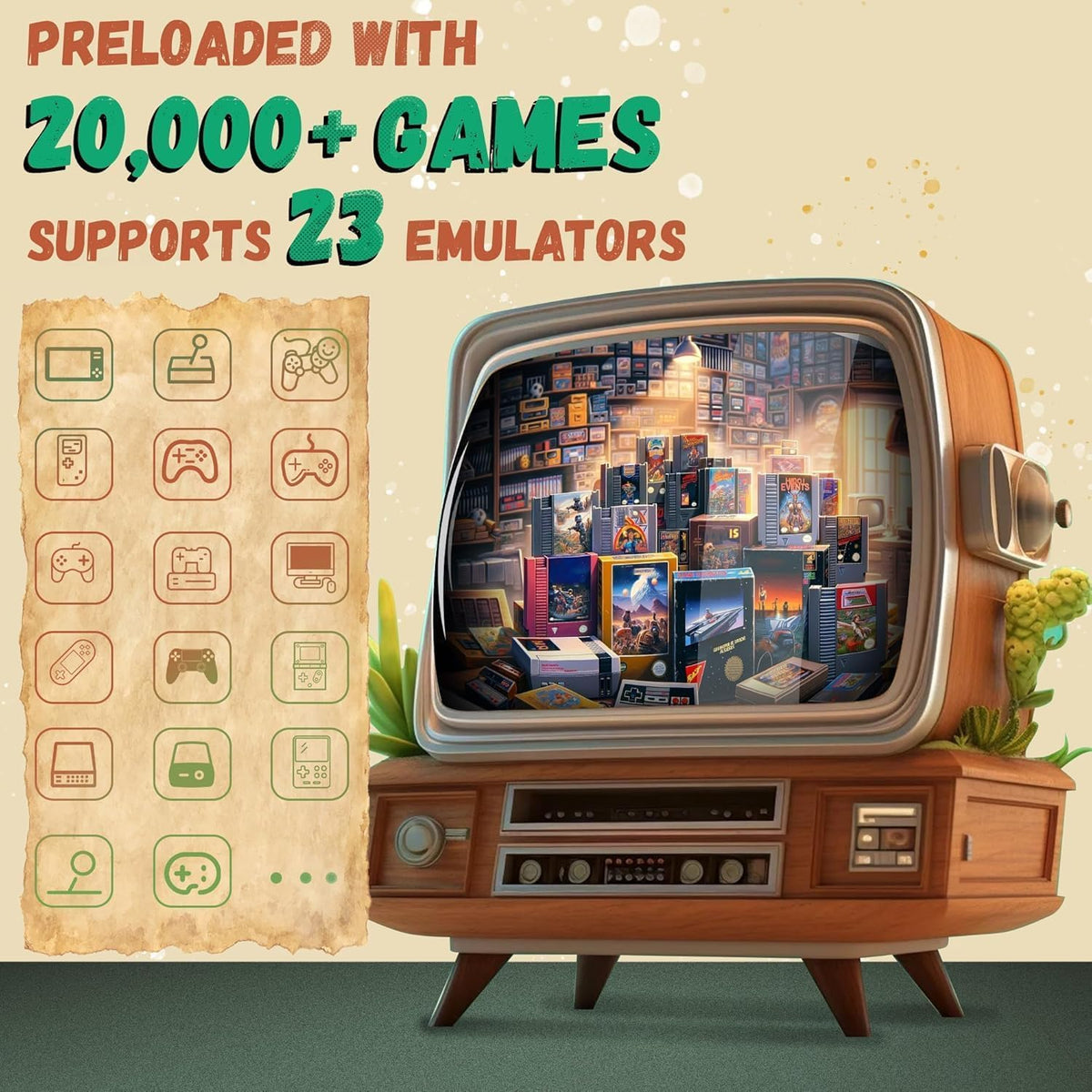 Wireless Retro Game Console with 20,000+ Games and 4k Hdmi Output S516631