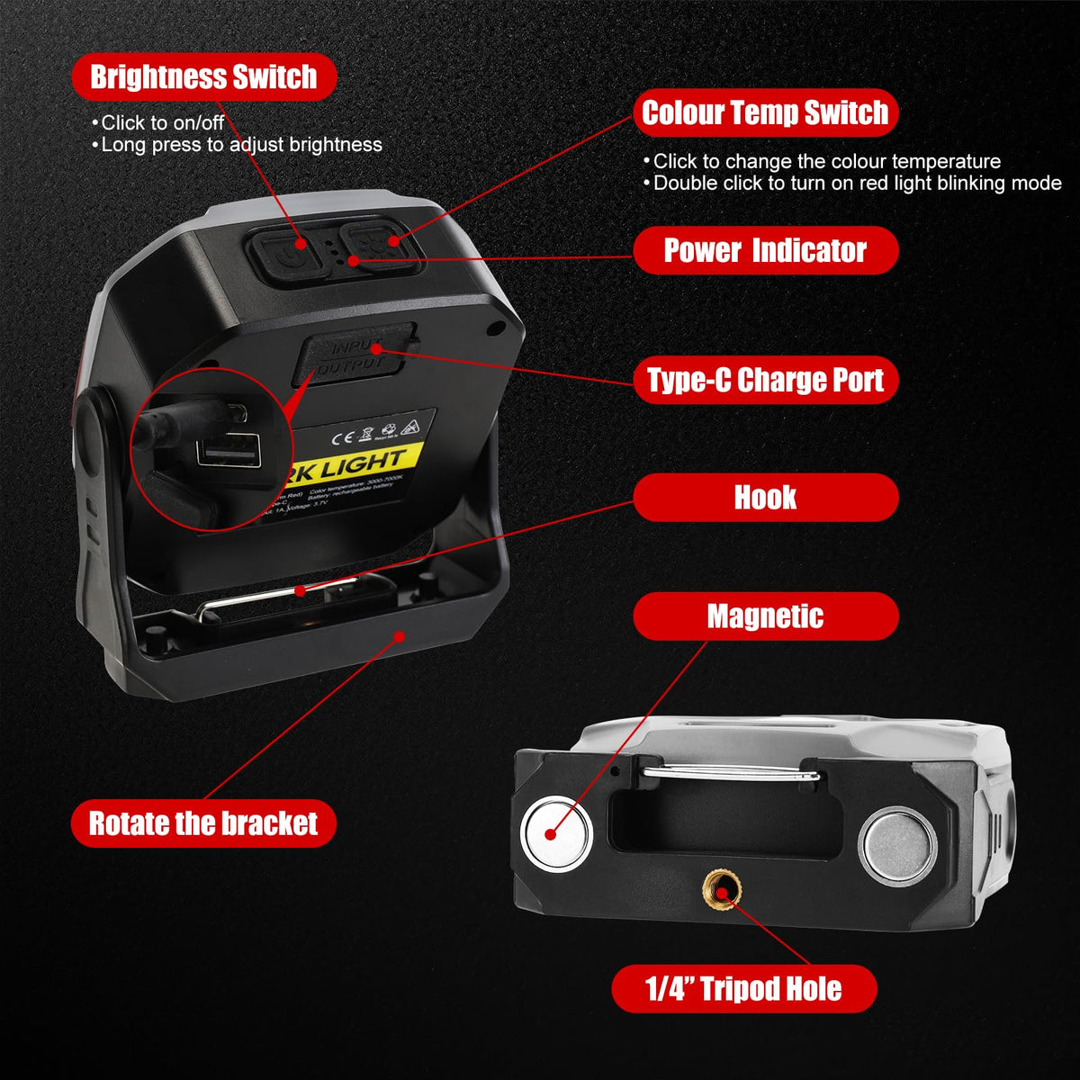 Magnetic Rechargeable Job Site Light with Hook O63721