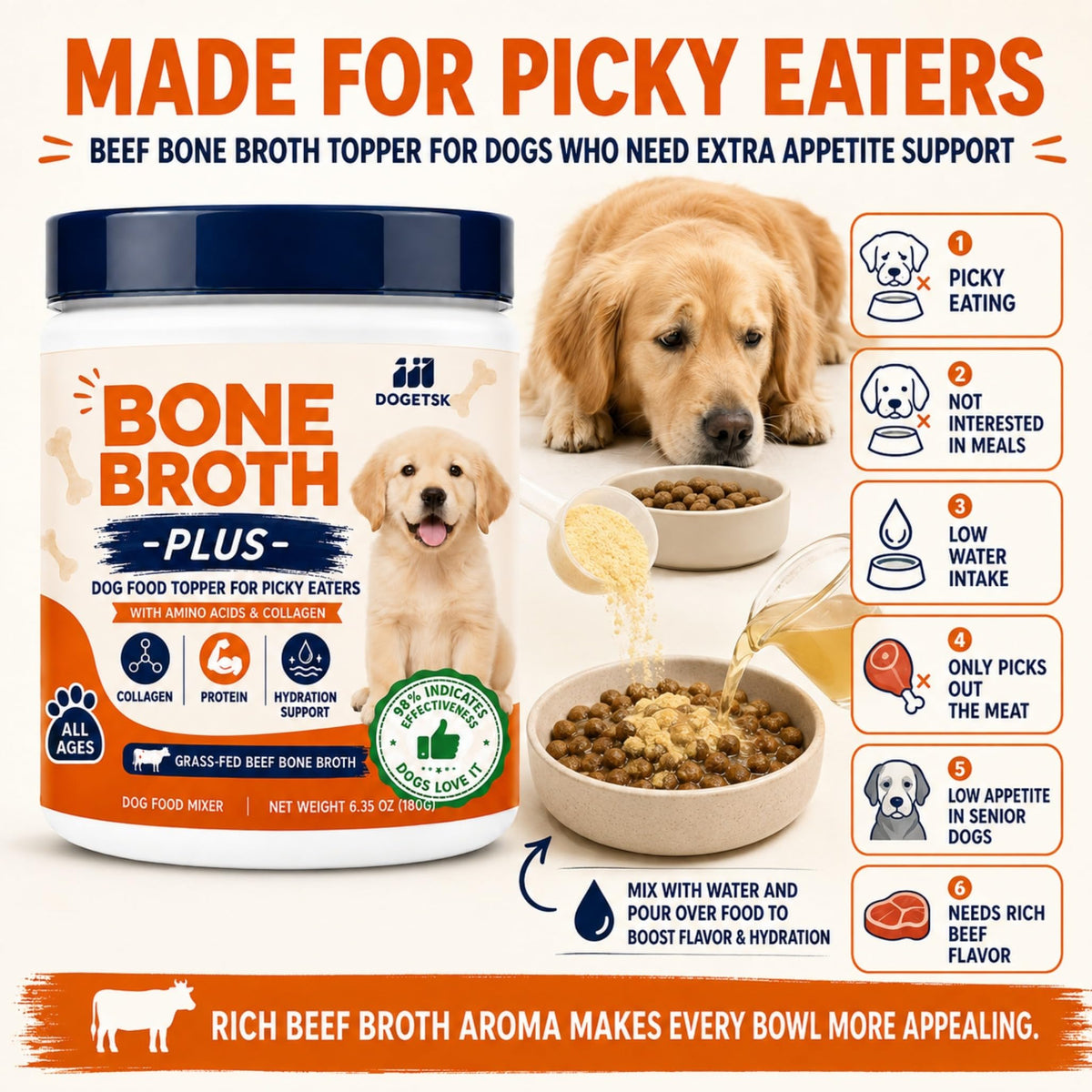 Doggy Nutritious Beef Bone Soup Supplement B2444