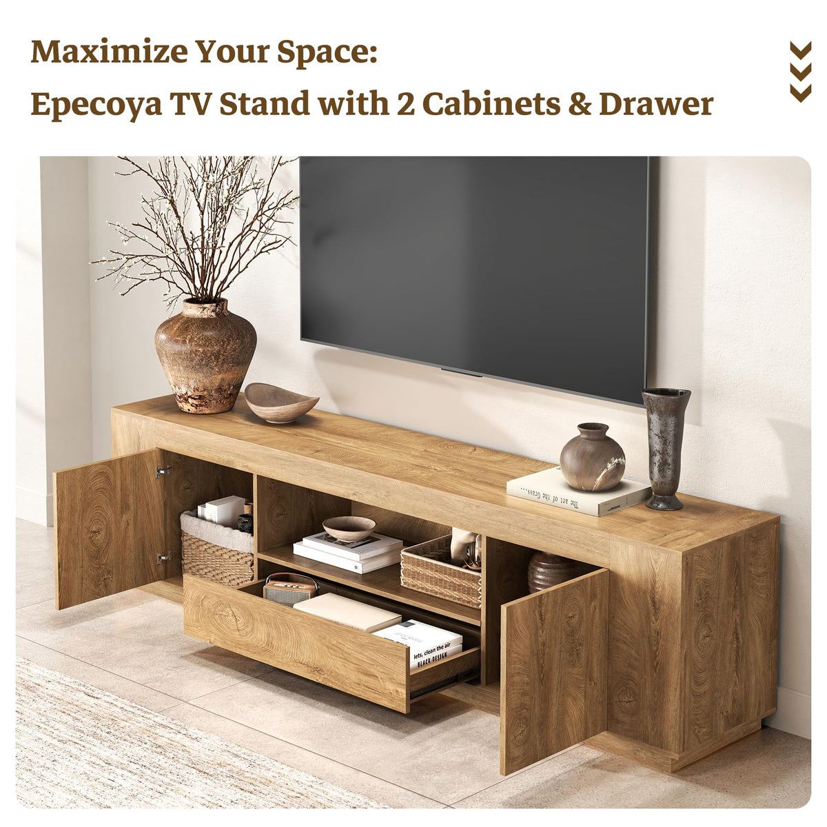 Natural Oak Brown TV Stands Z2351