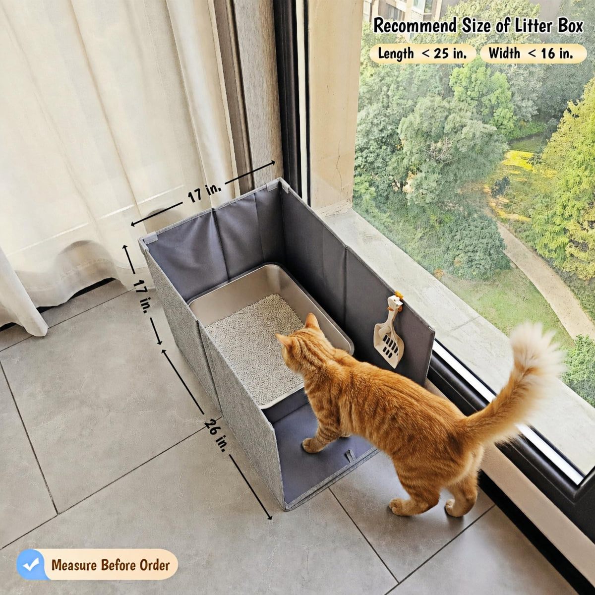 Extra Large Open Top High Sided Cat Litter Box Enclosure D6629