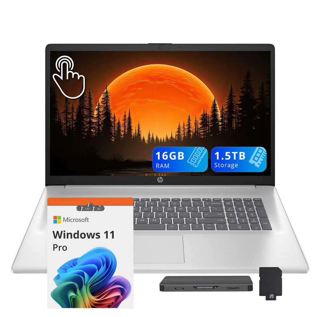 17.3" HD+ Touchscreen Laptop, AMD Ryzen 5, 16GB RAM, 1.5TB Storage, Silver O973
