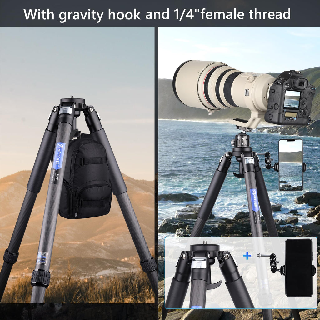 Carbon Fiber 32mm Tube Camera Tripod with 65mm Bowl Adapter I53355