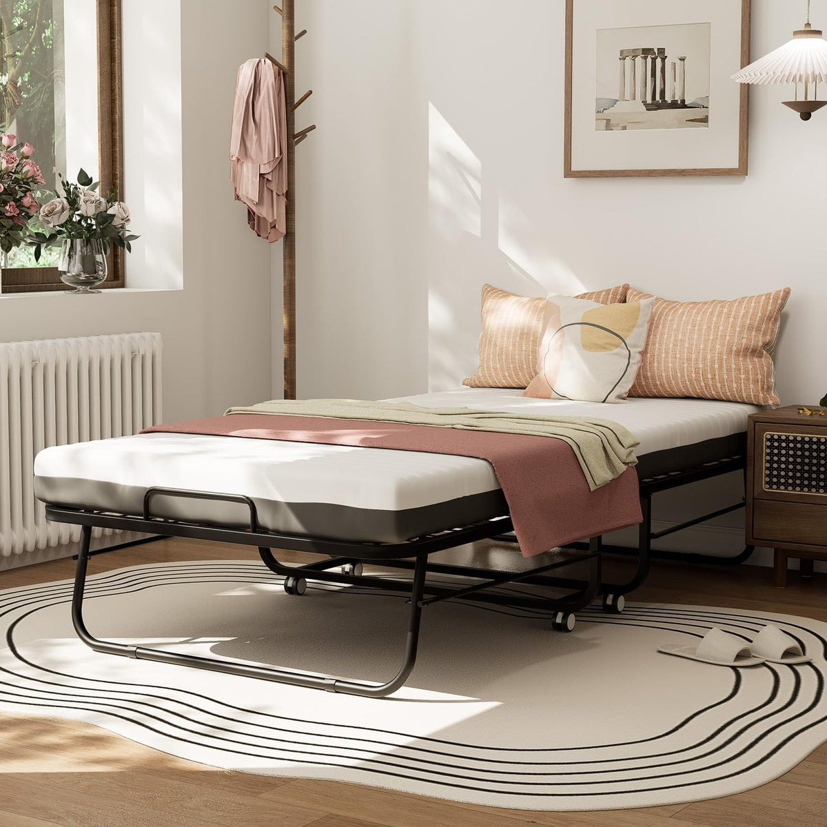 Folding Bed with Memory Foam Mattress M37682